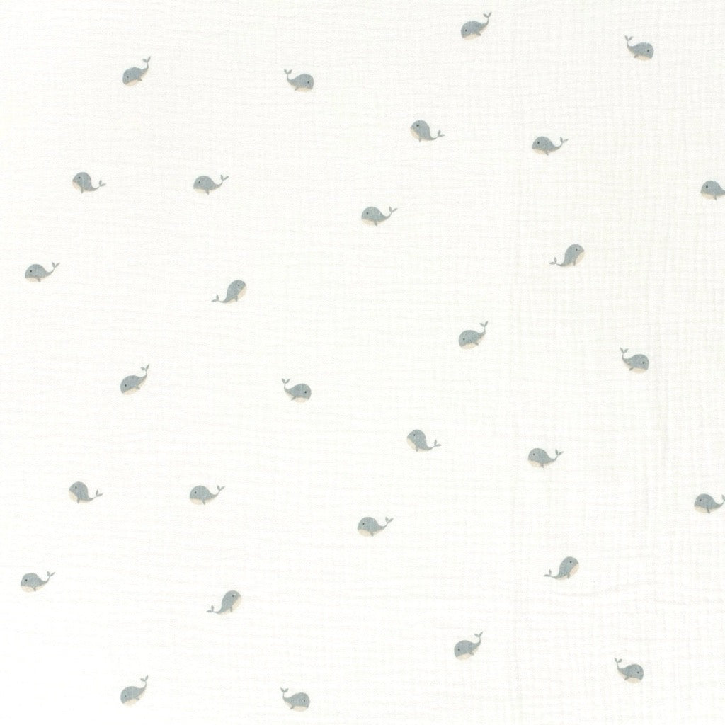 Little Whales Double Gauze Fabric