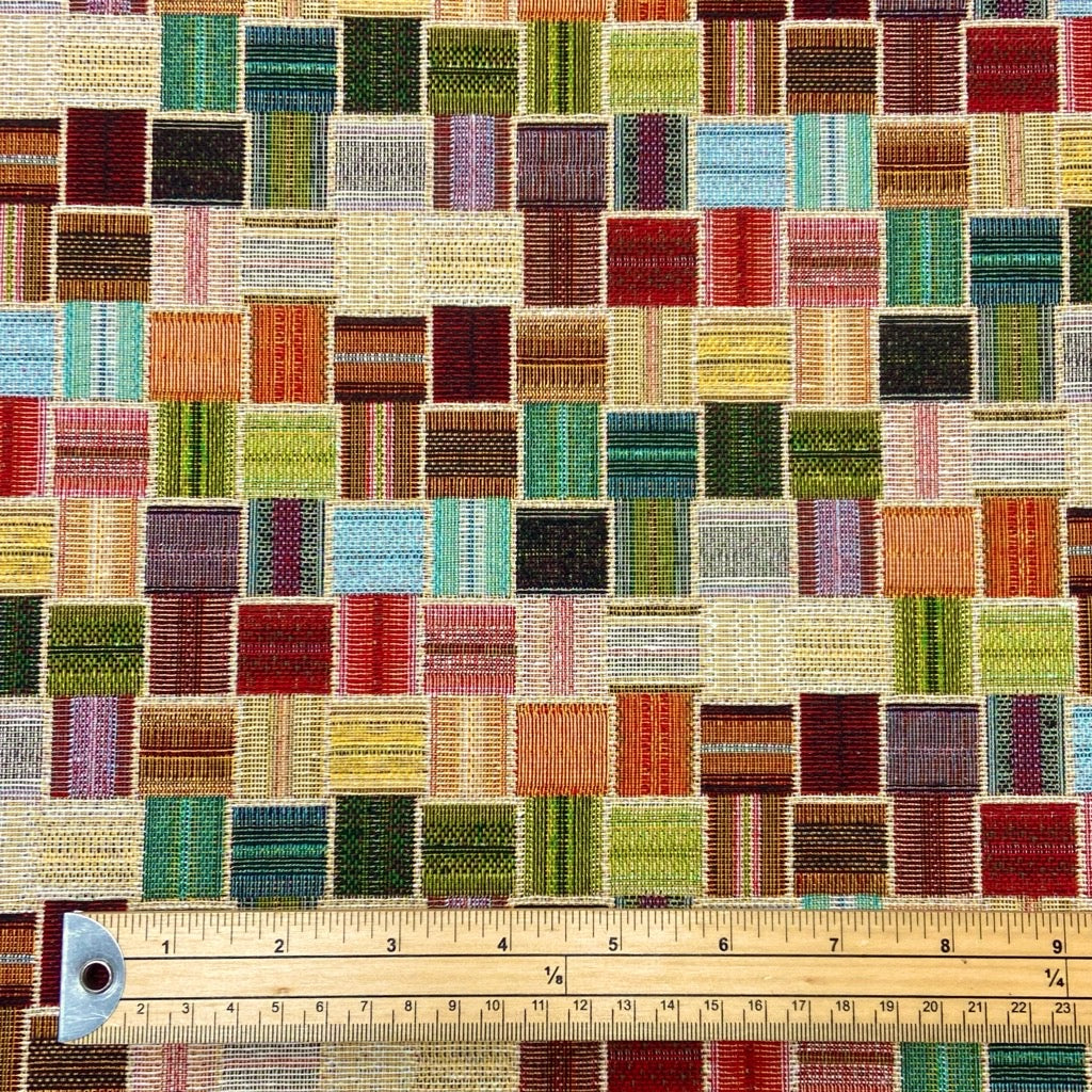 Colourful Squares Tapestry Fabric
