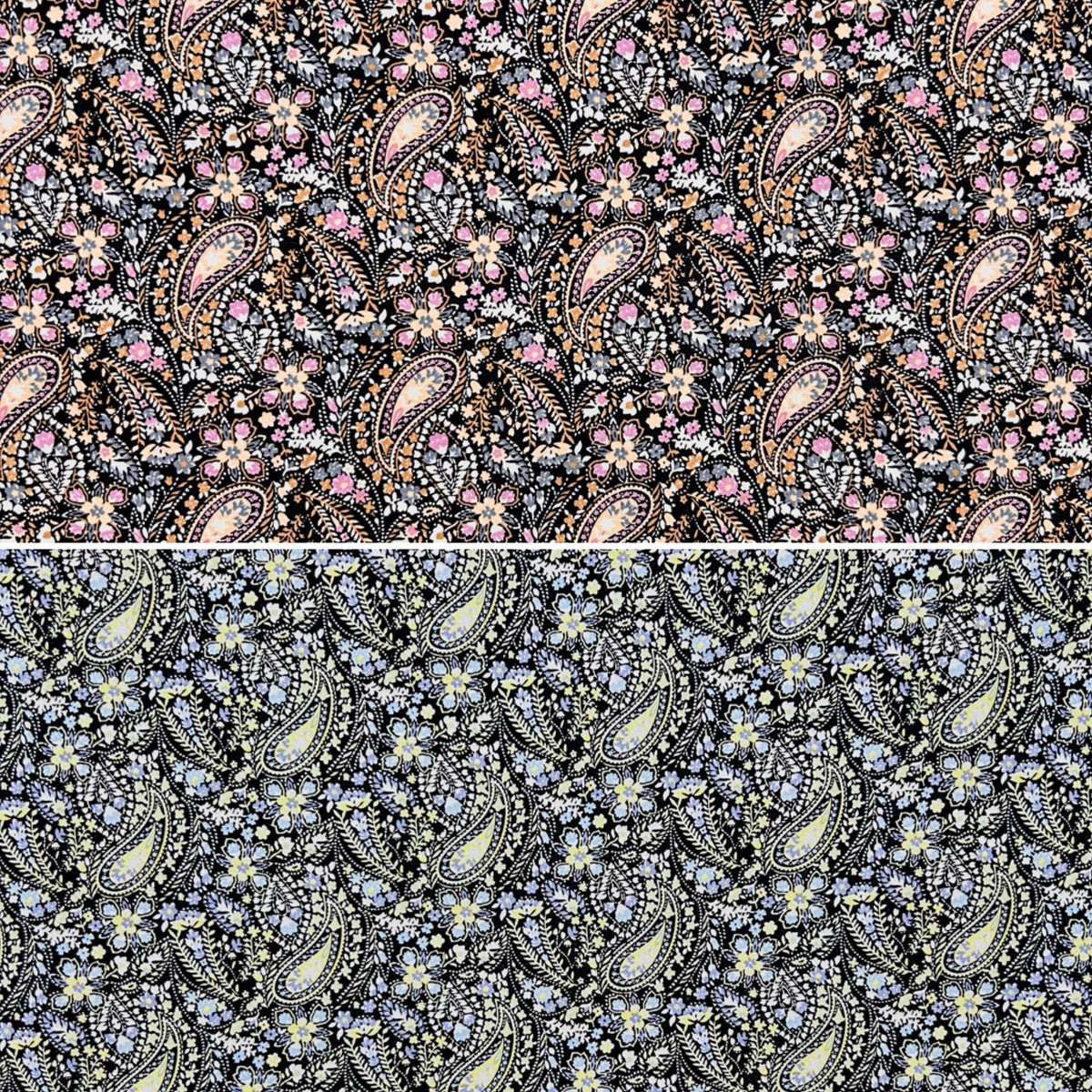 Classic Paisley Rose & Hubble Cotton Poplin Fabric