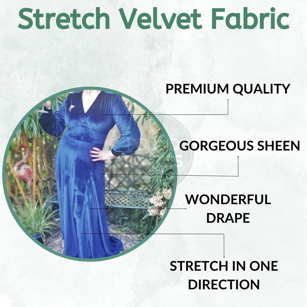 Plain Stretch Velvet Fabric - Pound Fabrics