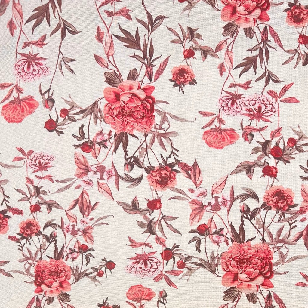Roses in Bloom Linen Blend Fabric