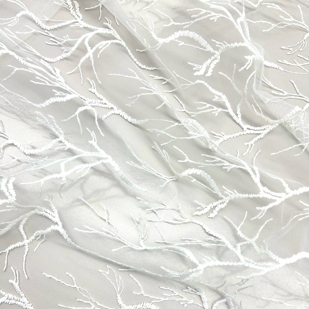 Shimmer Lace Embroidery Curtain Voile Fabric