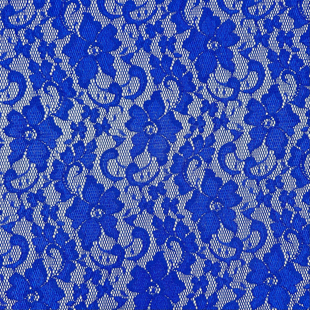 Royal Blue Stretch Lace Fabric