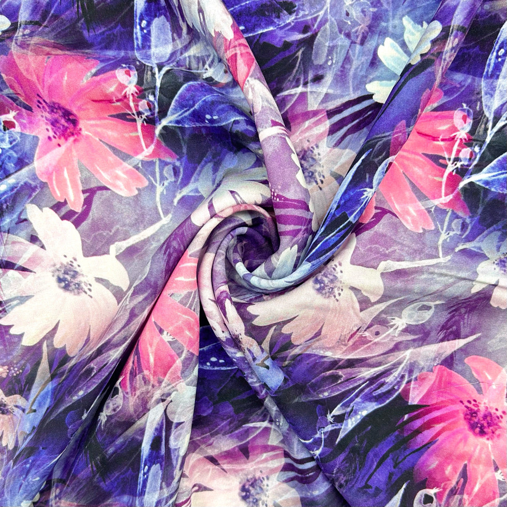 Dreamy Petals Viscose Poplin Fabric