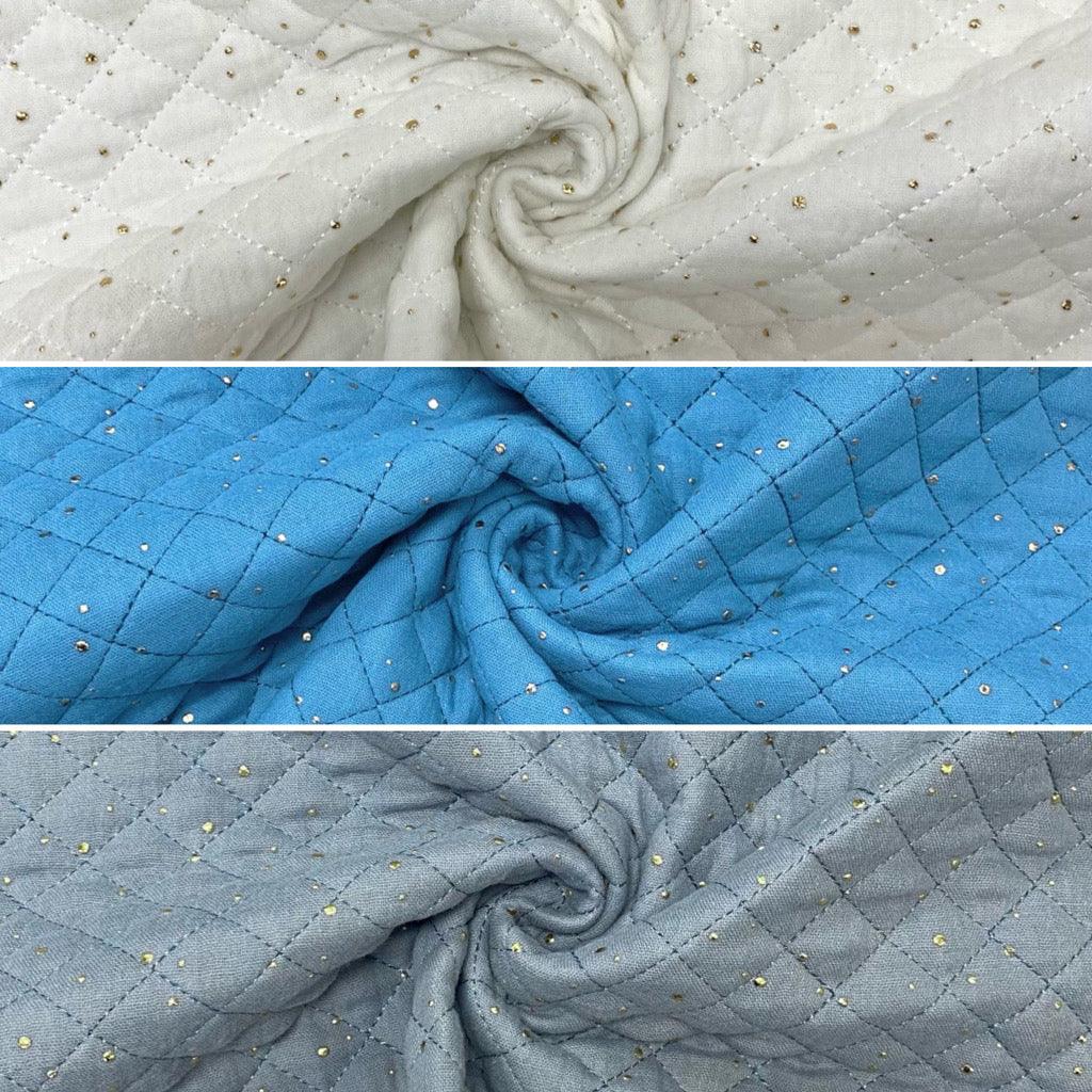 Gold Speckled Quilted Double Gauze Fabric - Pound Fabrics