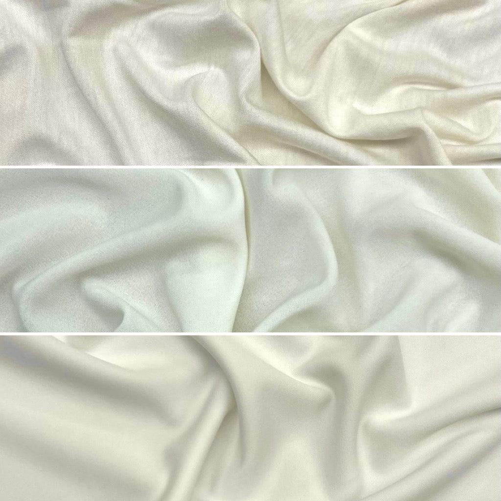 Mixed Shades Ivory/White Stretch Knit Fabric - 3 metres for £3 - Pound Fabrics