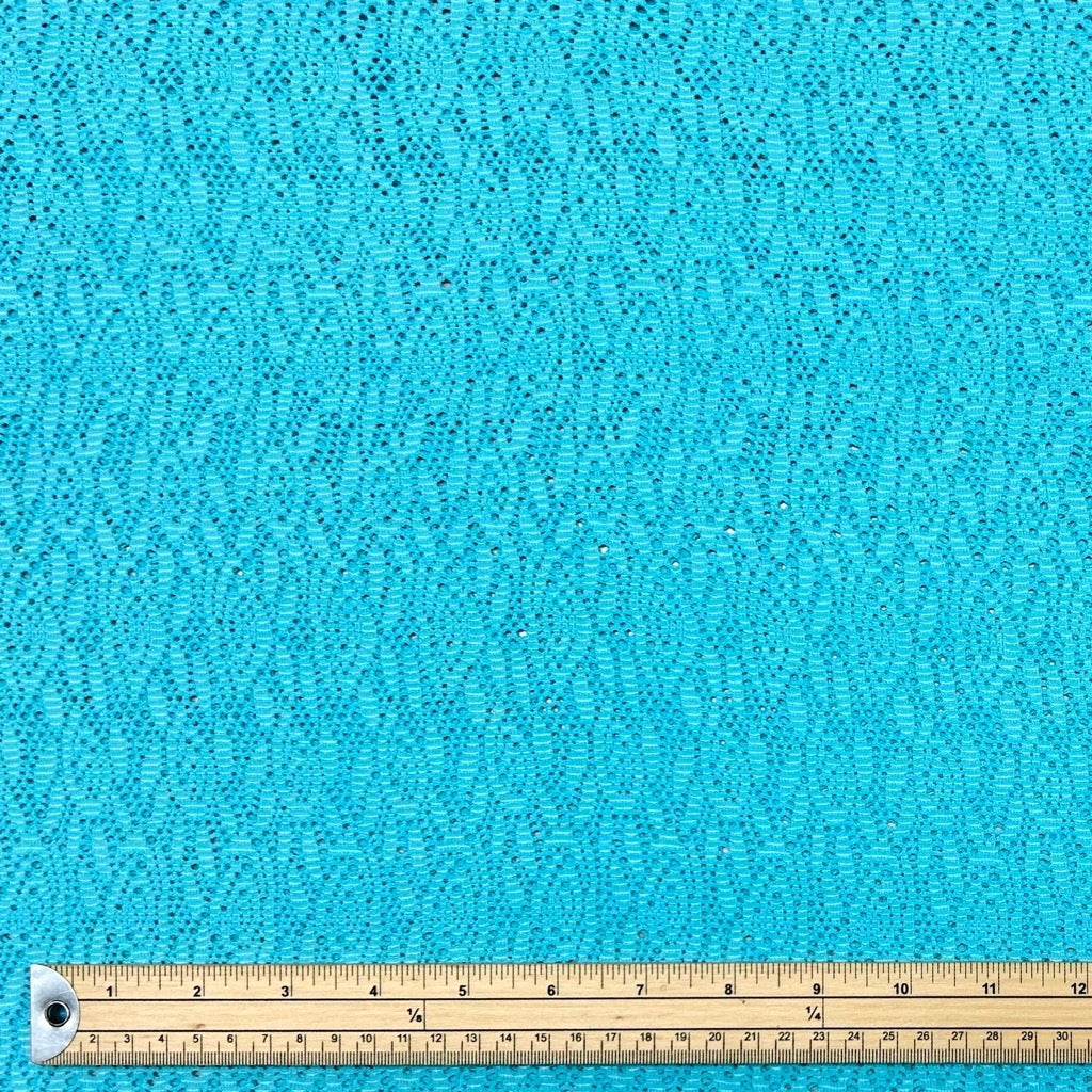 Aqua Blue Stretch Lace Fabric - Pound Fabrics