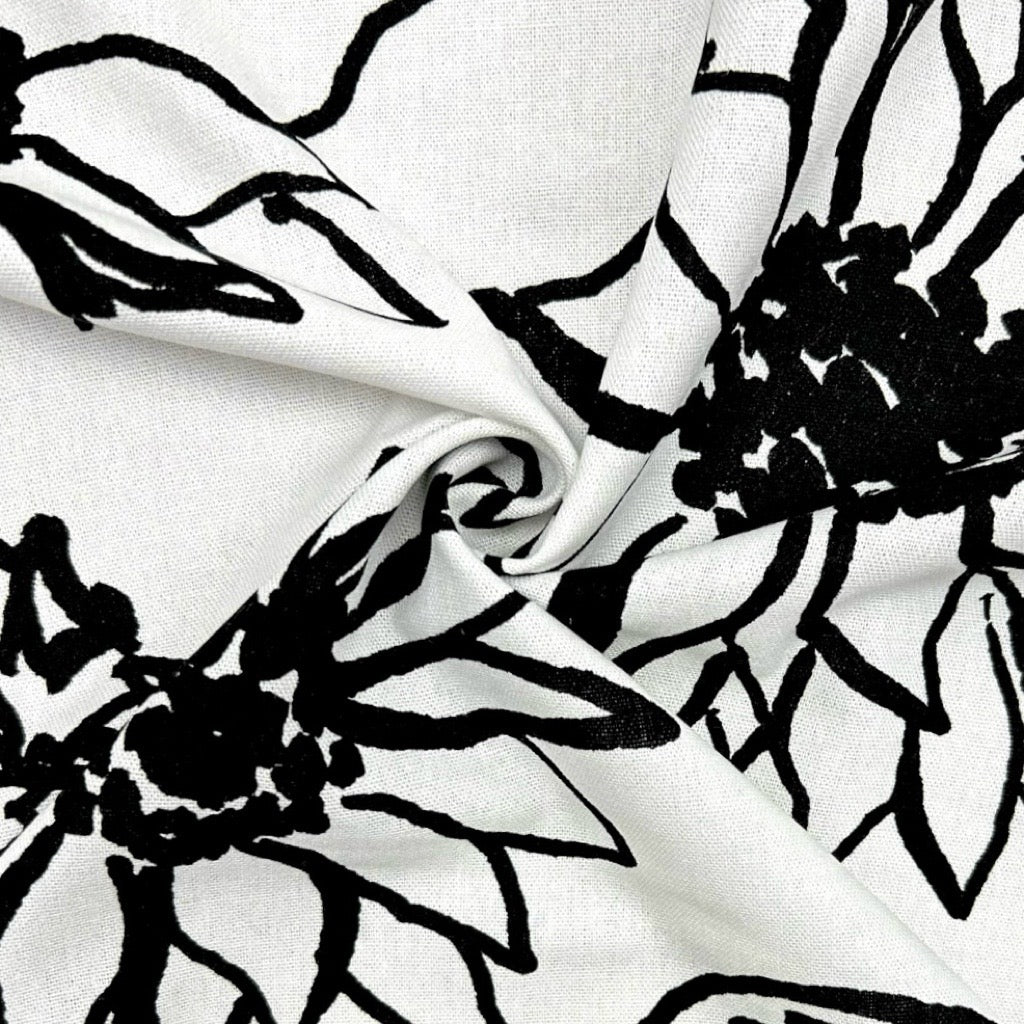 Arty Blooms Linen Viscose Fabric