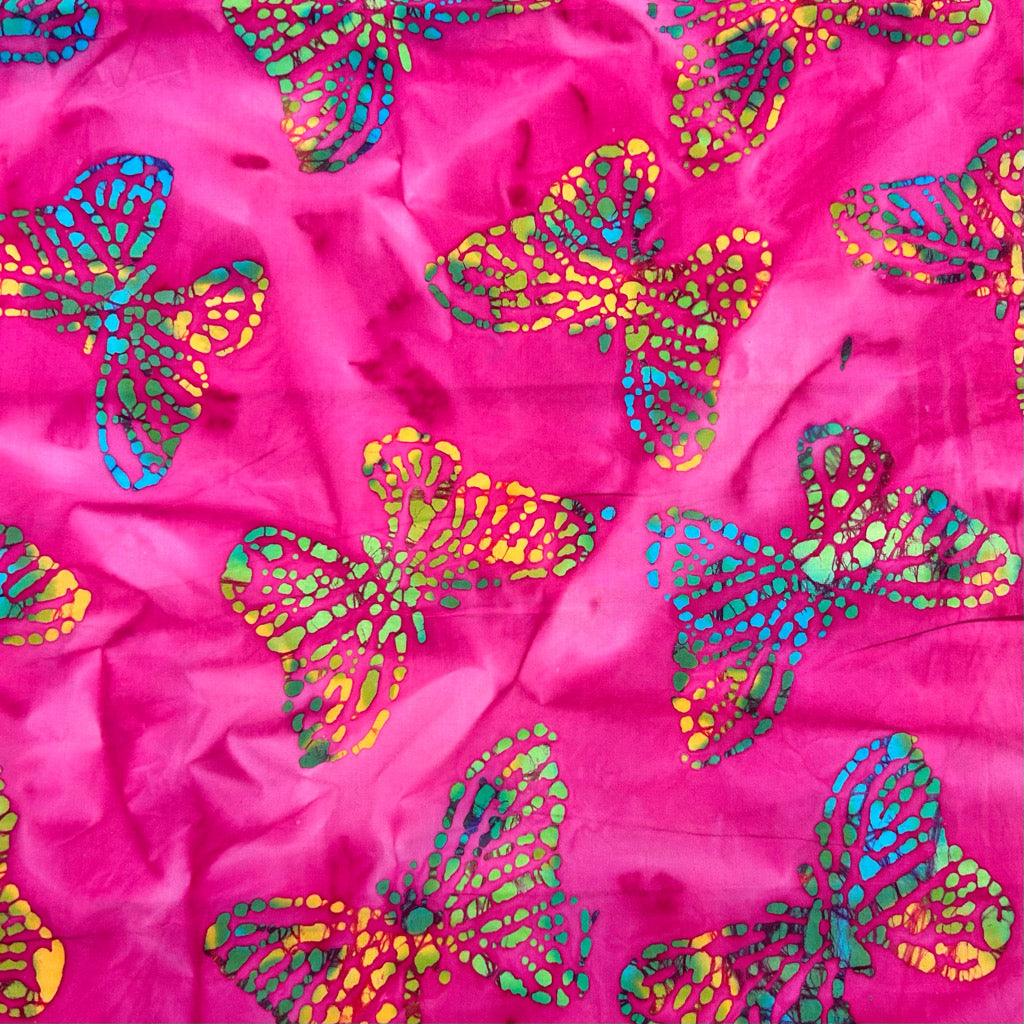 Multicoloured Butterflies Cotton Batik Fabric - Pound Fabrics