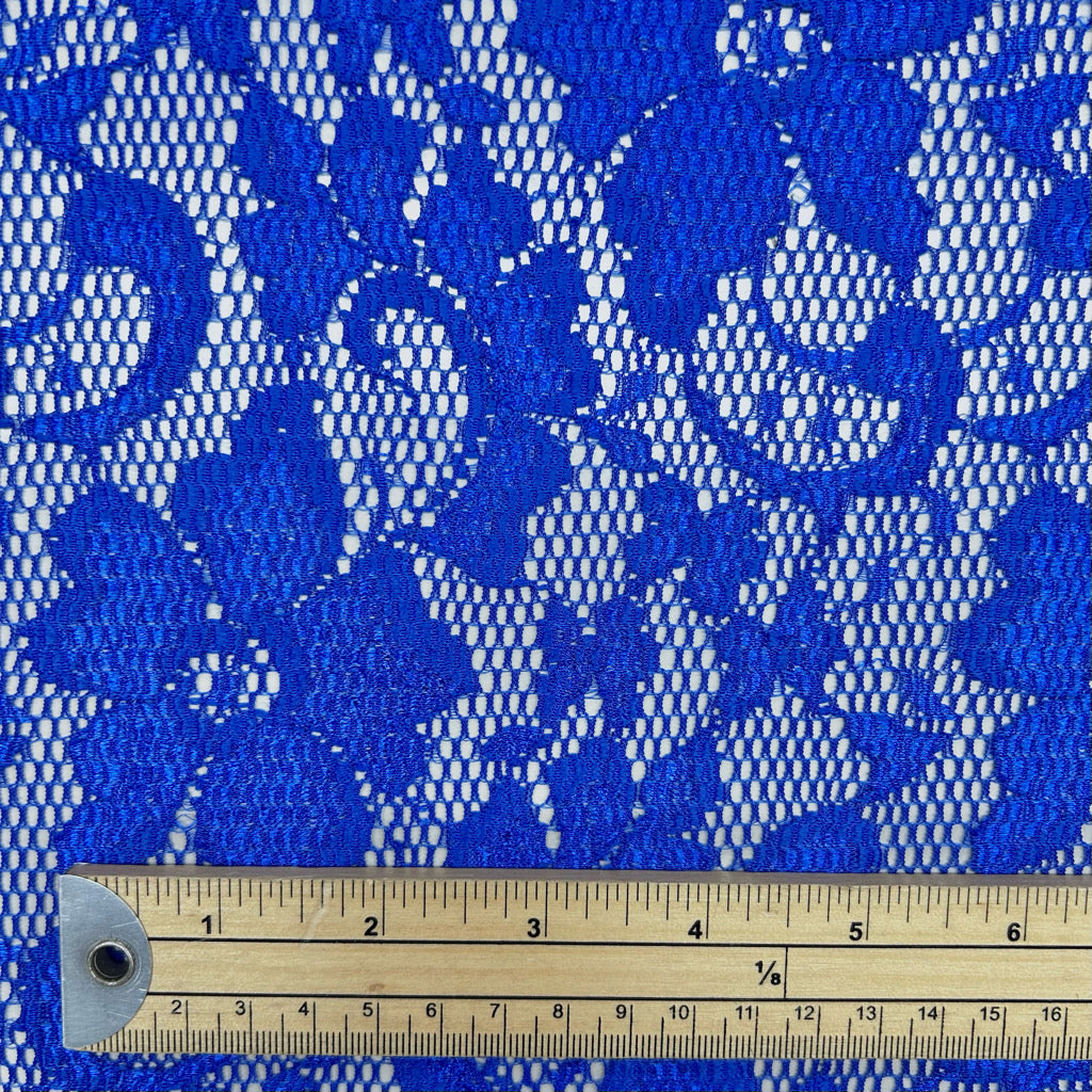 Royal Blue Stretch Lace Fabric