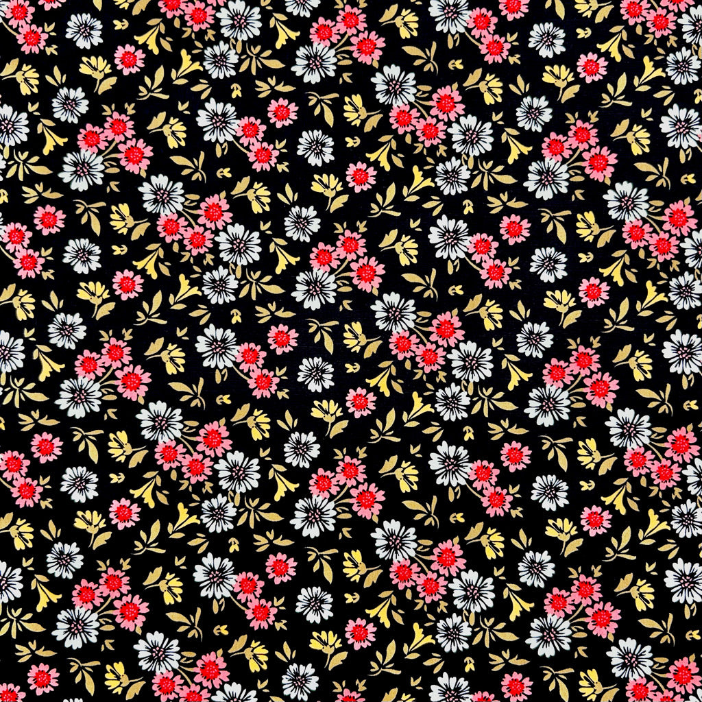 Garden Charm Rose & Hubble Cotton Poplin Fabric