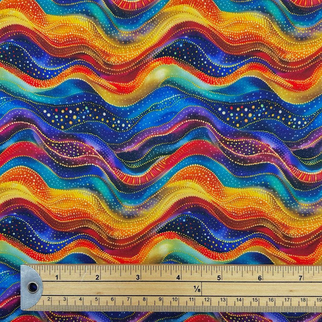 Groovy Waves Polycotton Fabric