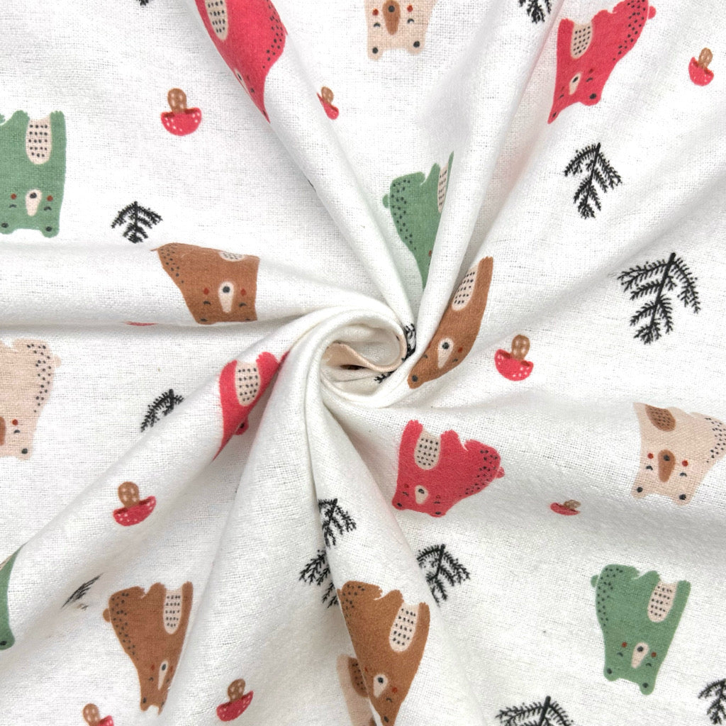 Forest Bears Brushed Cotton Fabric