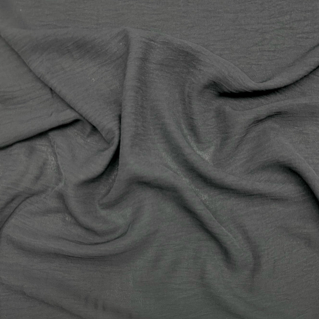 Plain Crinkle Effect Polyester Crepe Fabric