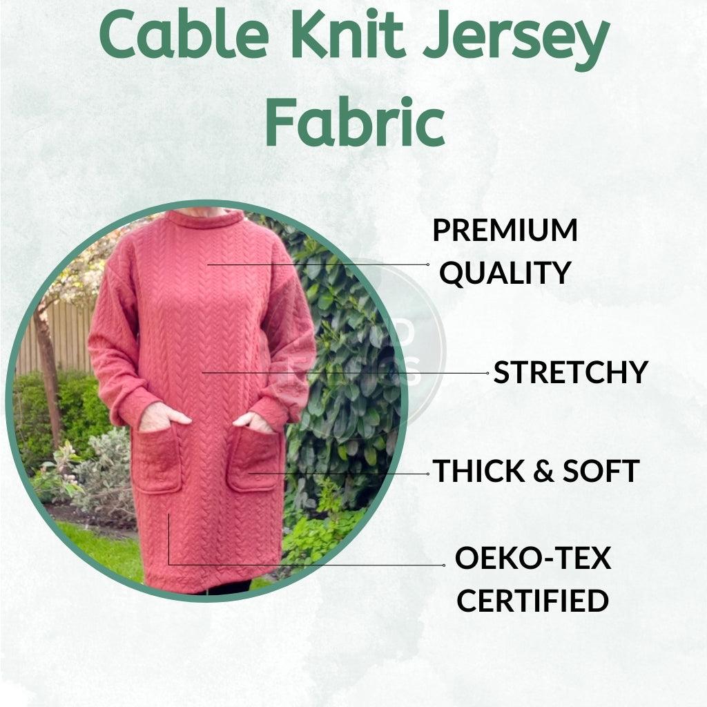 Cable Knit Jersey Fabric - Pound Fabrics
