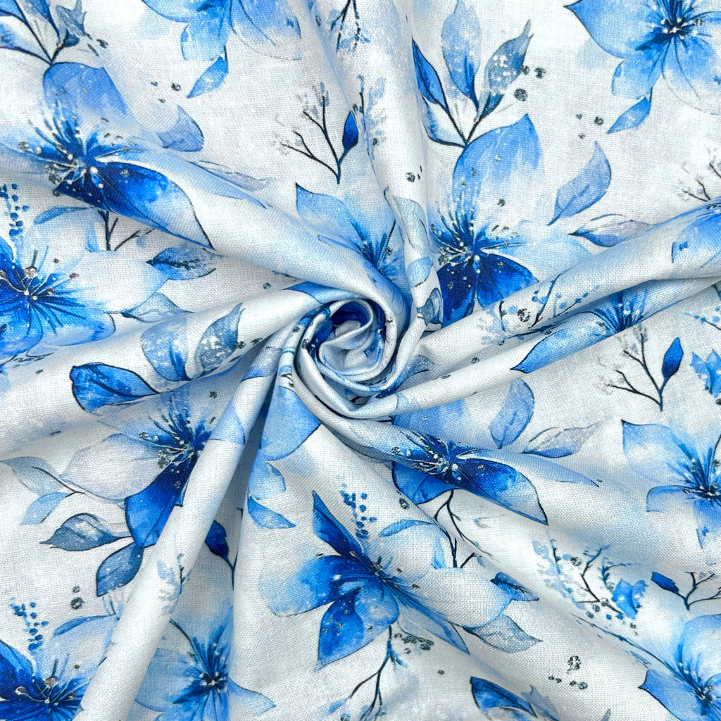 Blue Garden Cotton Fabric