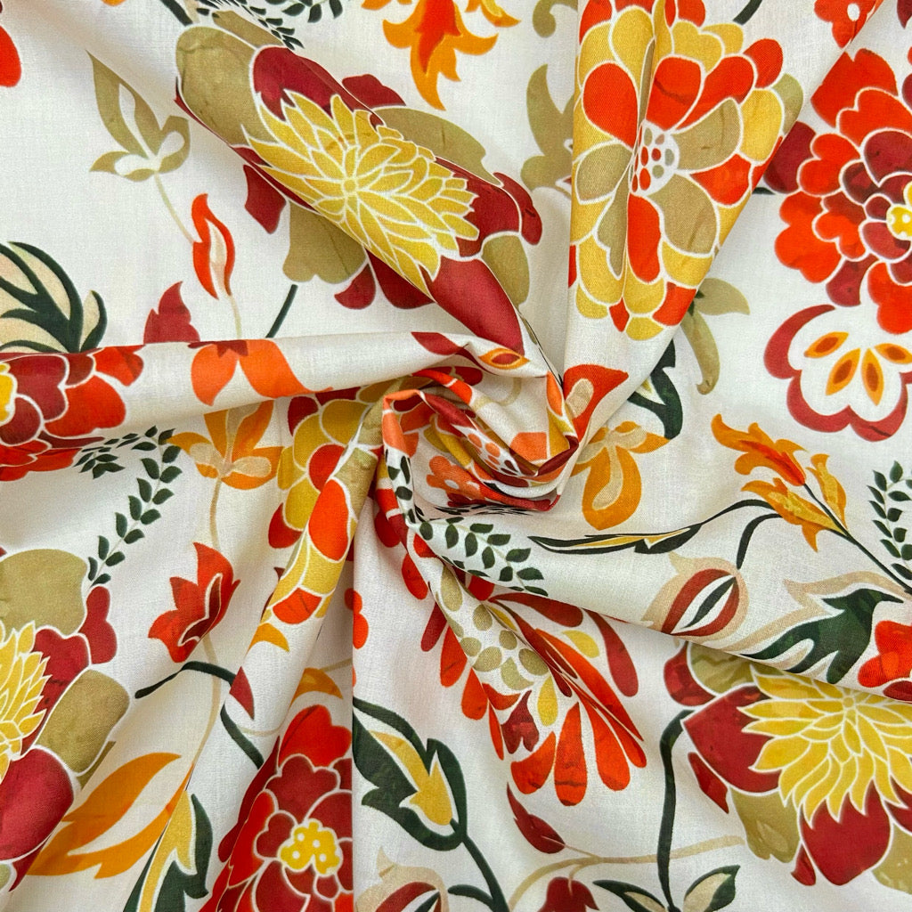 Ornamental Blooms Cotton Lawn Fabric