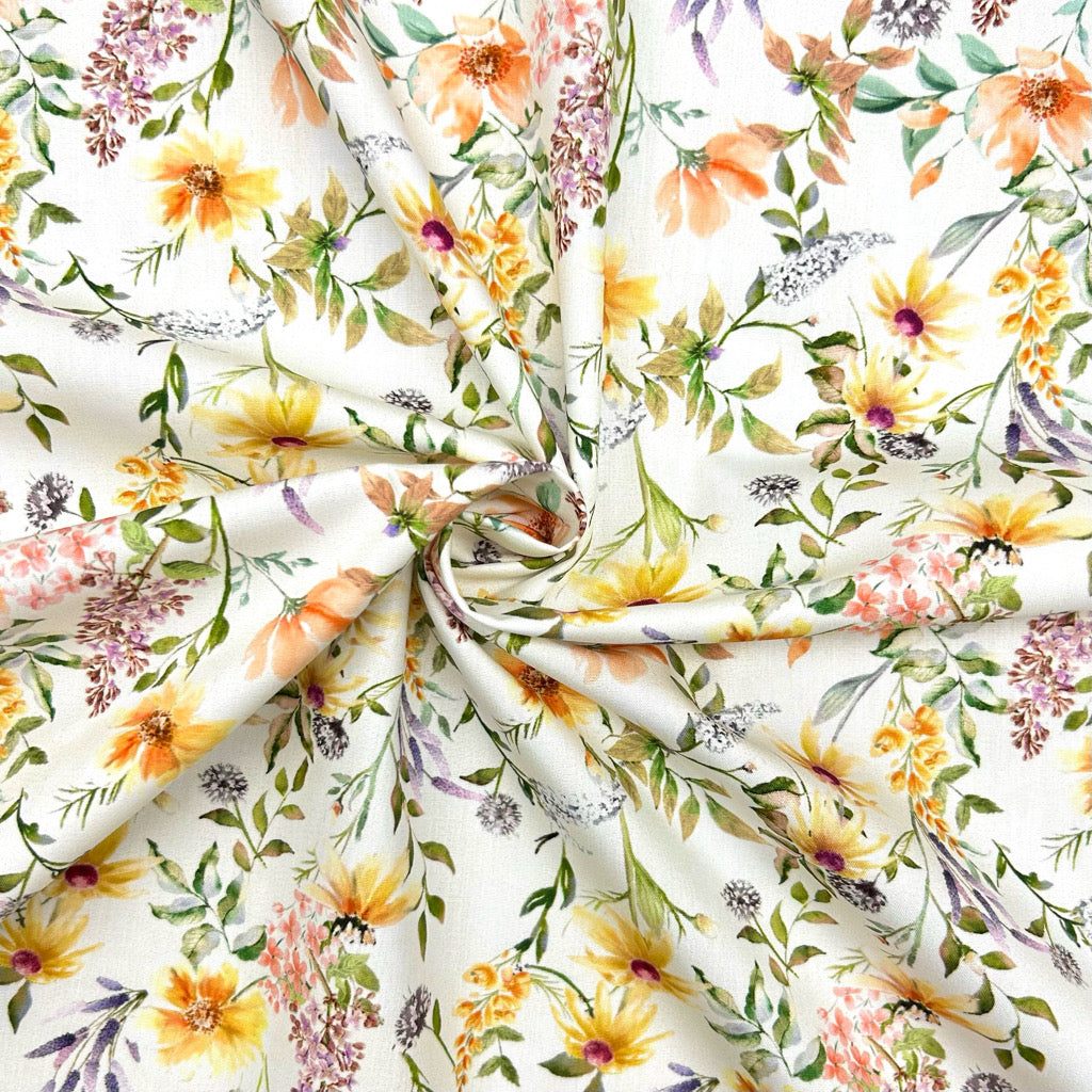 Daisy Vine Rose & Hubble Cotton Poplin Fabric
