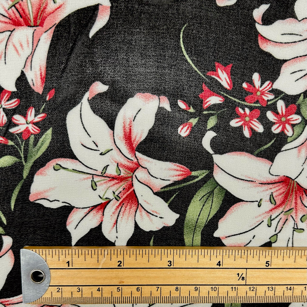 Blooming Lilies Chiffon Fabric