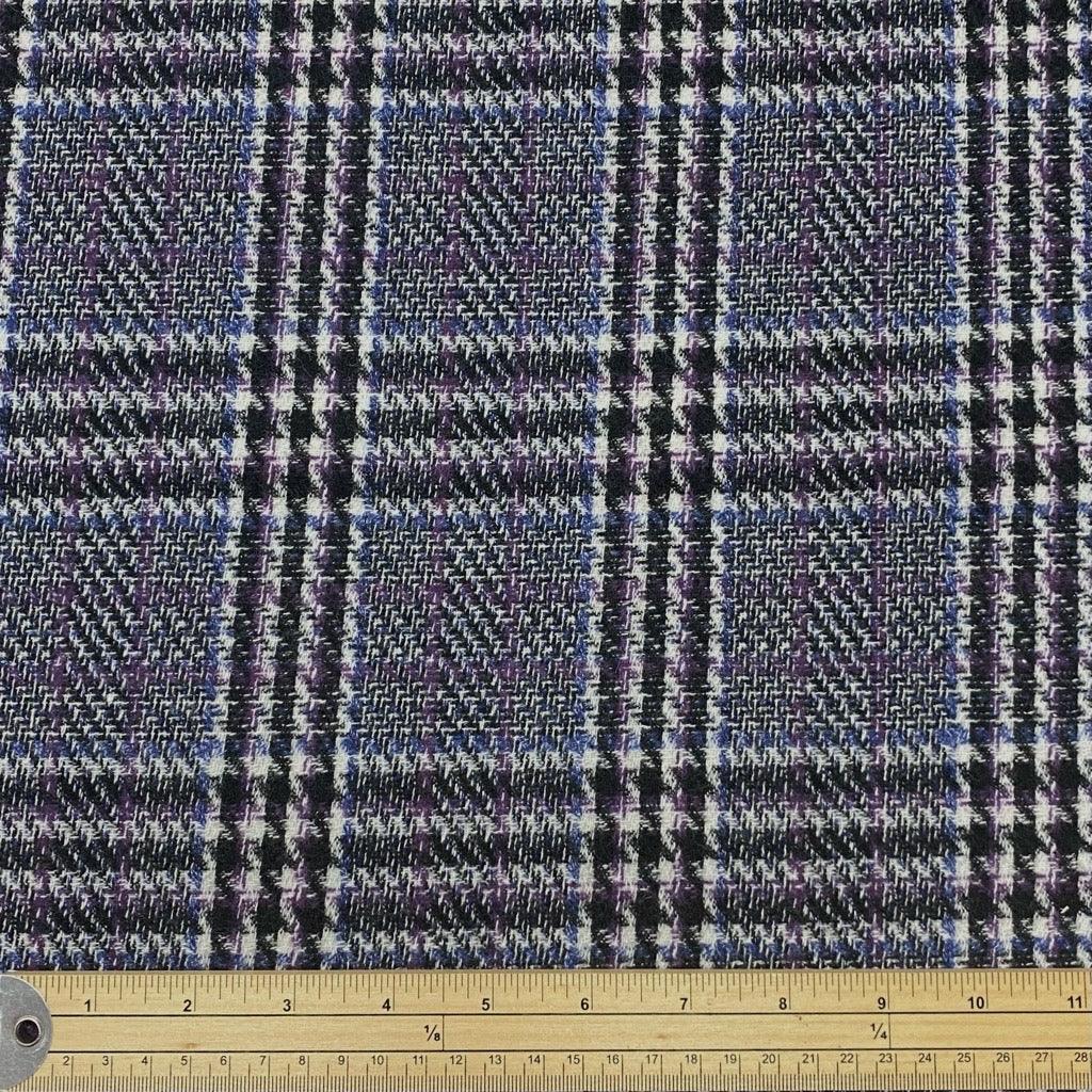 Purple/Blue Checkered Wool Blend Fabric - 2 metres for £9.95 #2 - Pound Fabrics