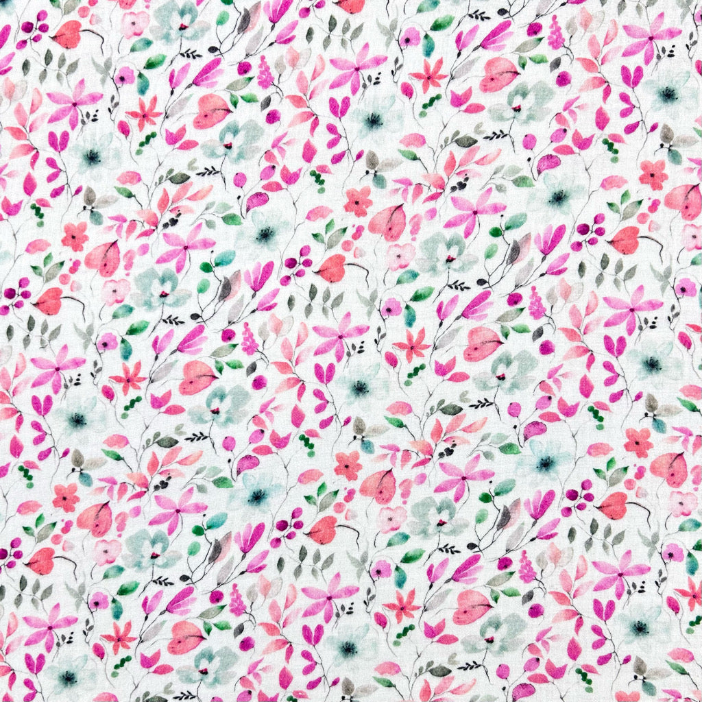 Vibrant Florals Double Gauze Fabric