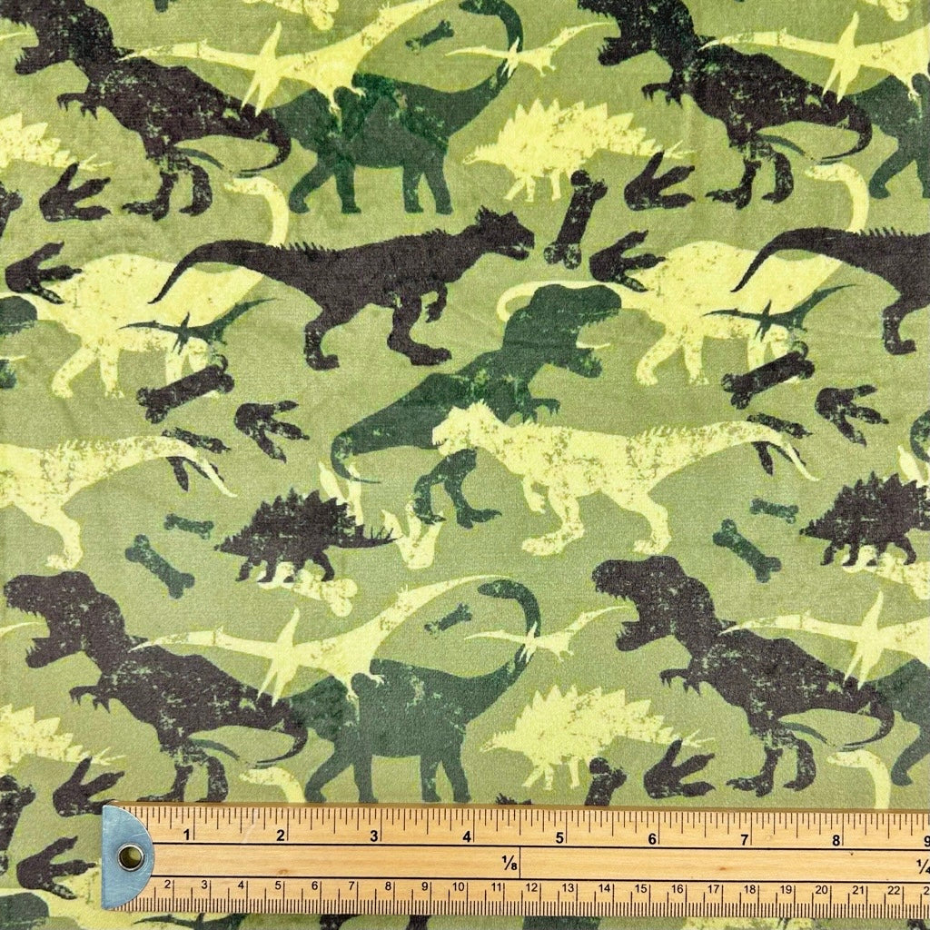 Dino Adventure Sherpa Fur Backed Fleece Fabric