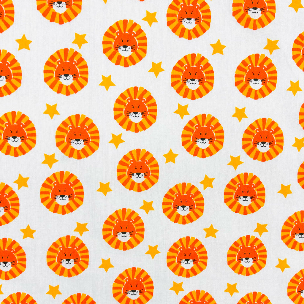 Lions and Stars Polycotton Fabric