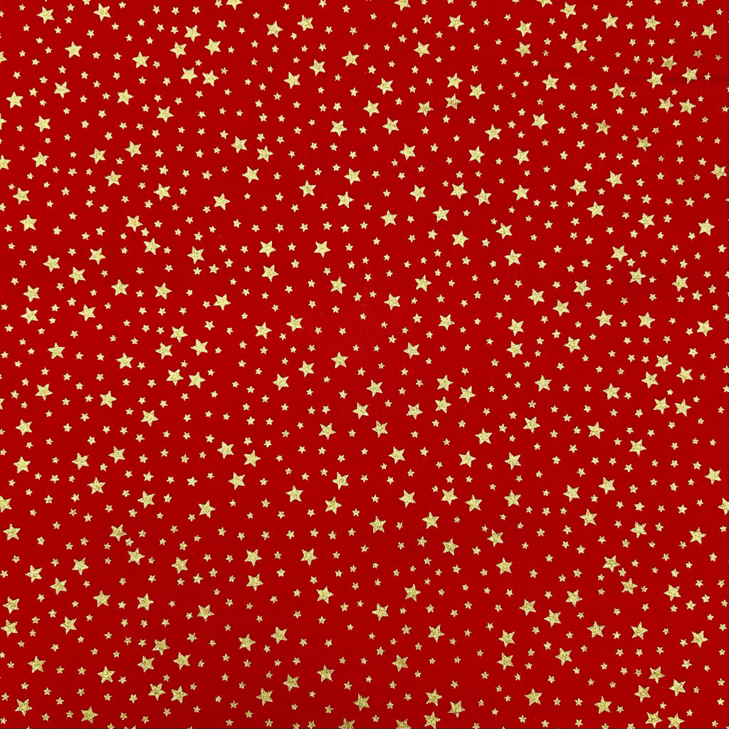 Golden Stars Christmas Cotton Fabric