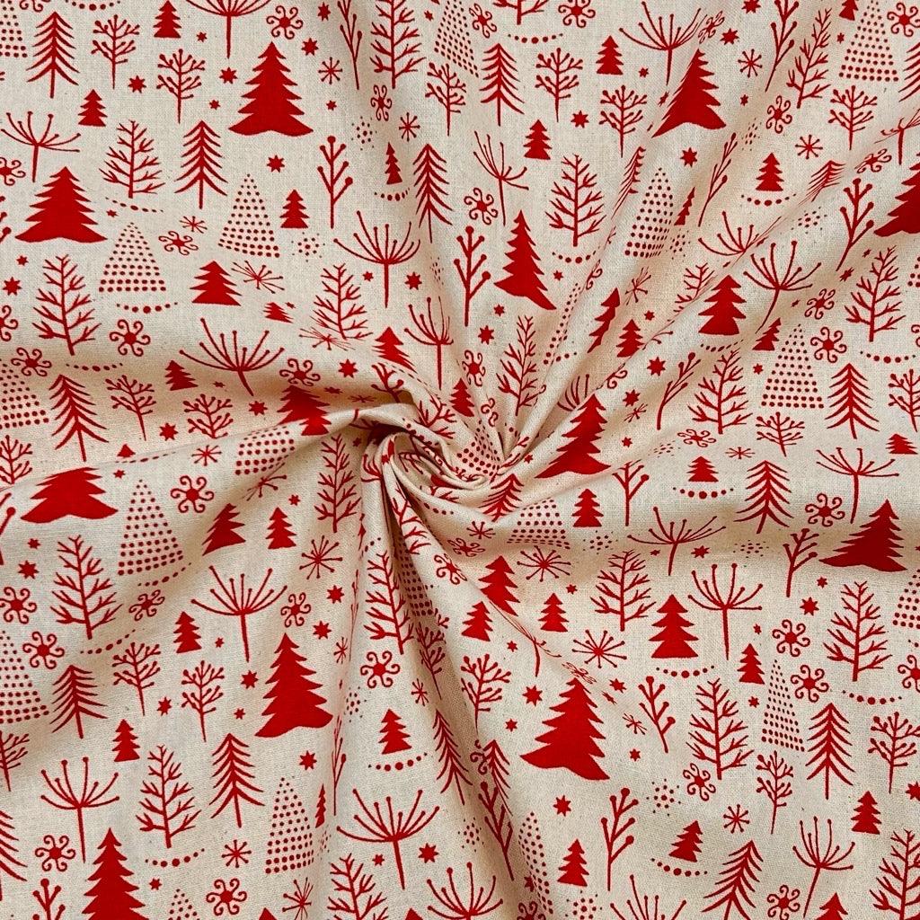 Festive Trees Christmas Cotton Fabric