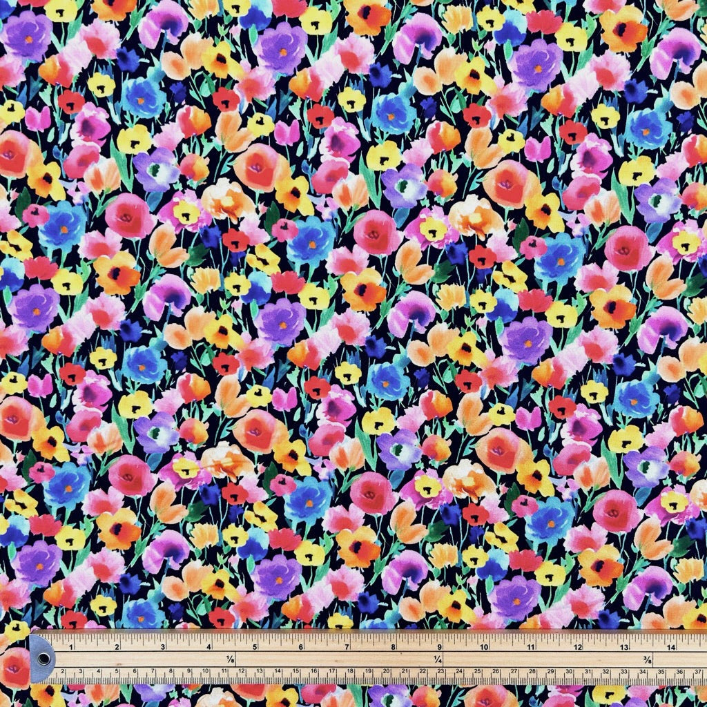 Electric Garden Viscose Challis Fabric