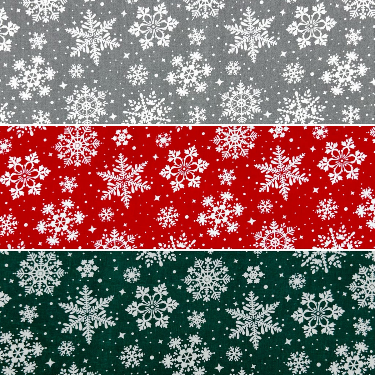 All Over Snowflakes Polycotton Fabric