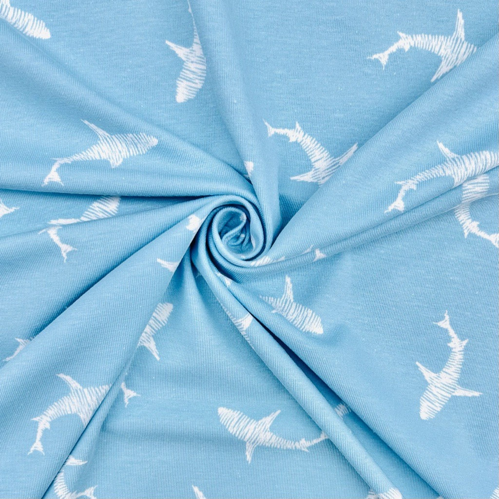 Shark Splash Cotton Jersey Fabric