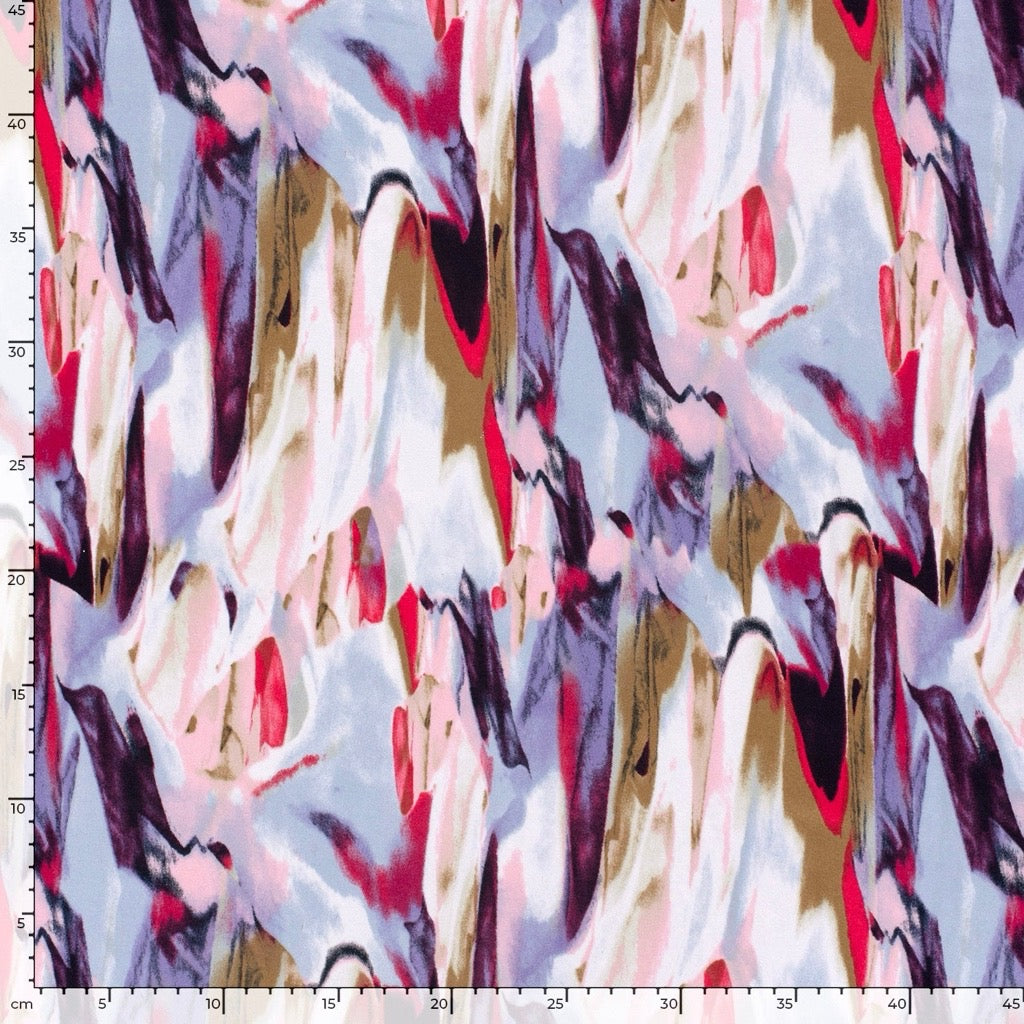 Watercolour Flame Viscose Jersey Fabric