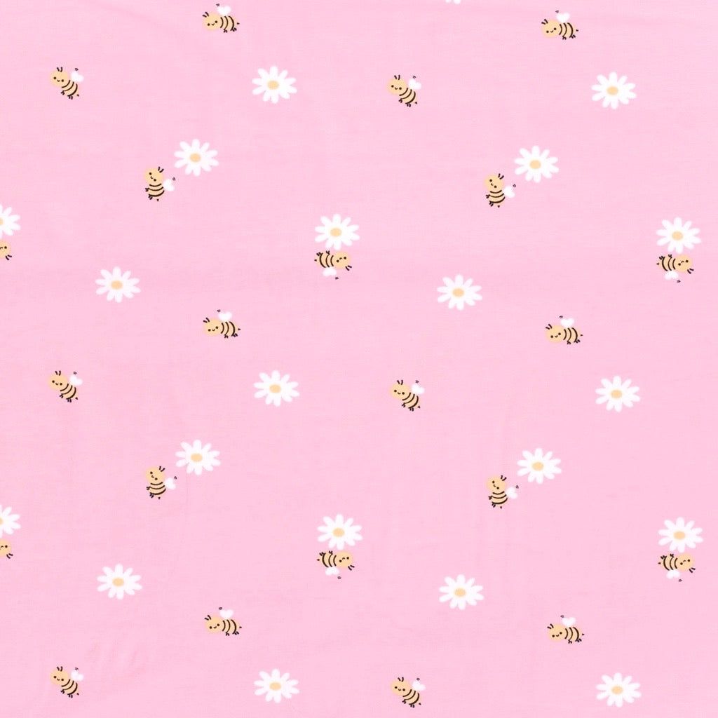 Honeybee Blossom Cotton Jersey Fabric