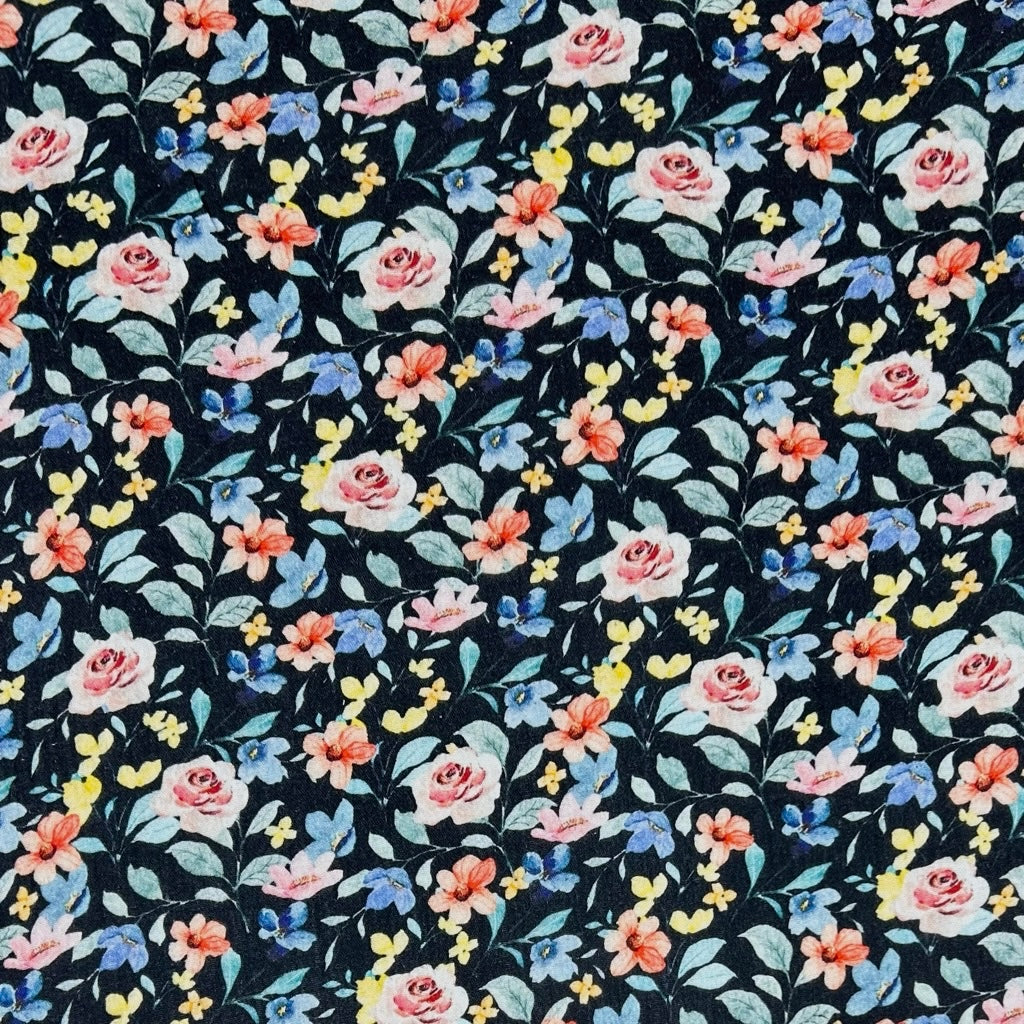 Colourful Blooms Double Gauze Fabric