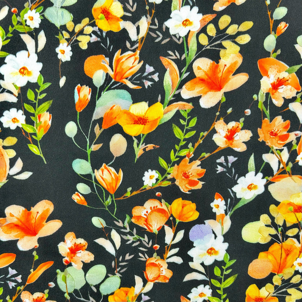 Misty Florals Viscose Twill Fabric - Seconds