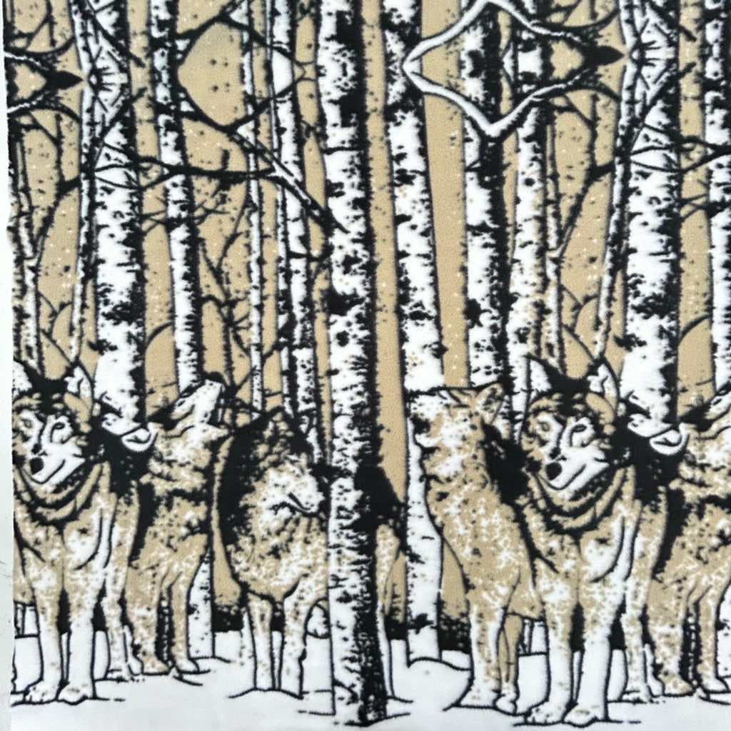 Forest Wolves Anti Pill Polar Fleece Fabric