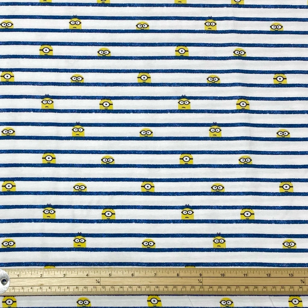 Minions and Stripes Cotton Jersey Fabric