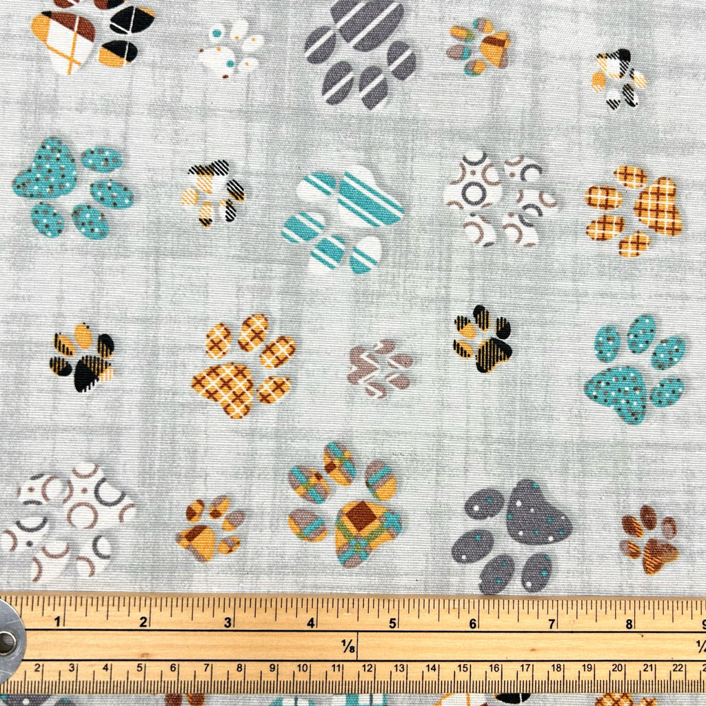 Mix Paw Prints Water Resistant Fabric - Pound Fabrics