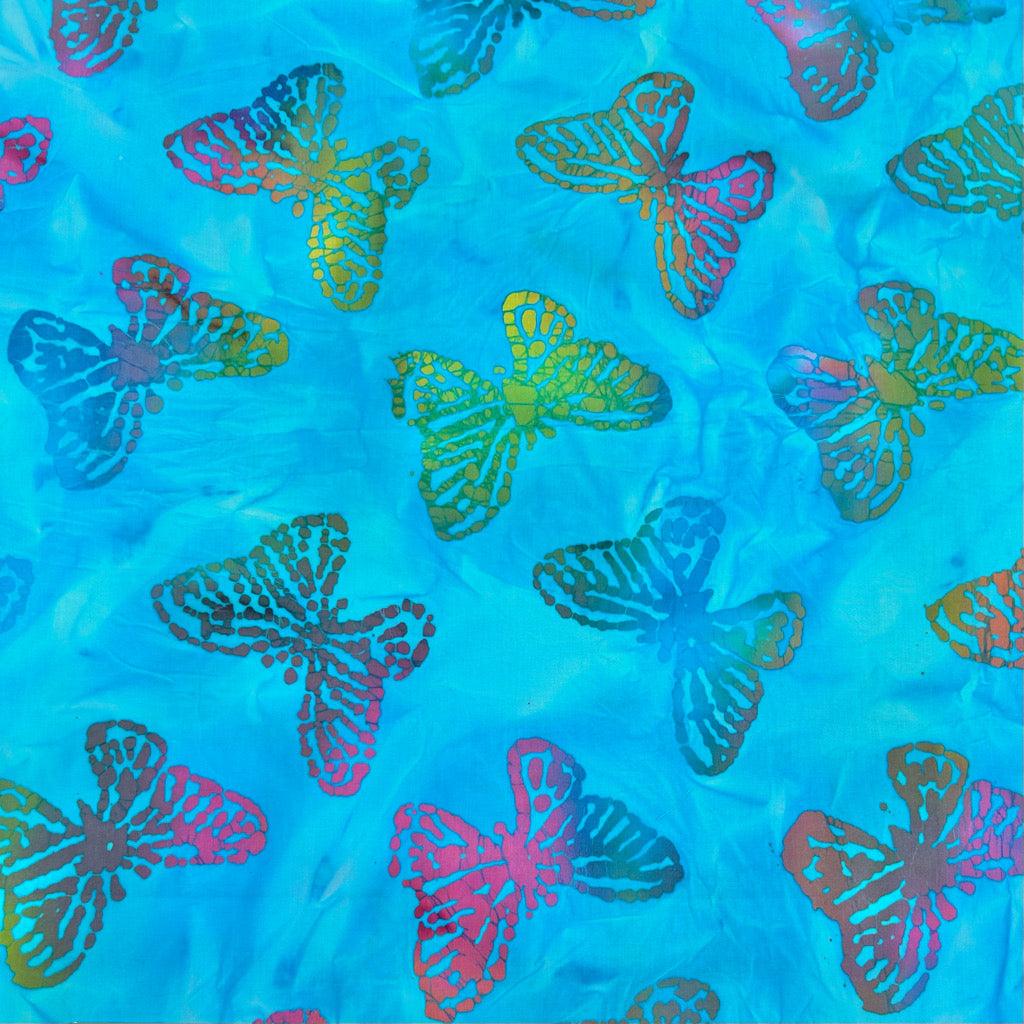 Multicoloured Butterflies Cotton Batik Fabric - Pound Fabrics