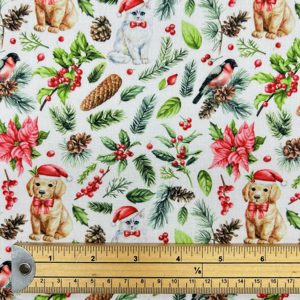 Festive Pets Polycotton Fabric