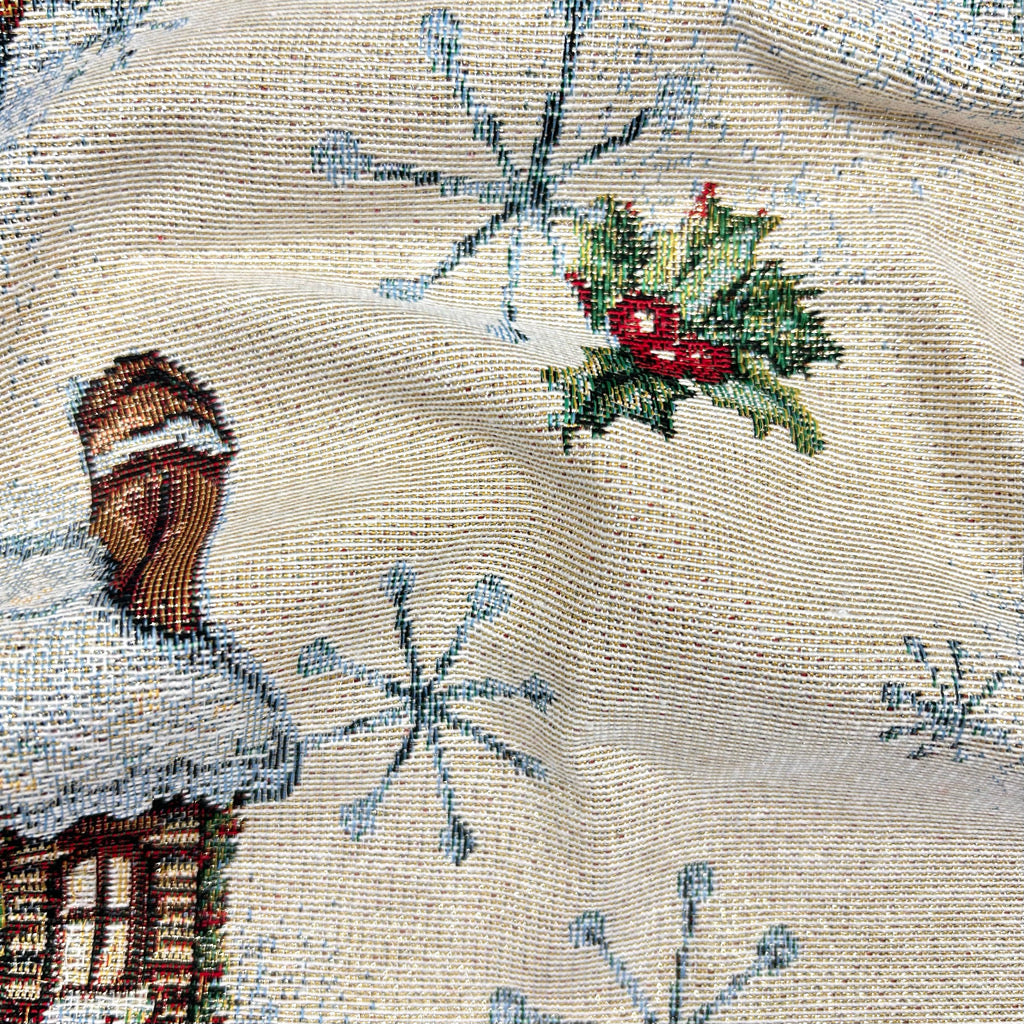 Snowman Fun Lurex Tapestry Fabric