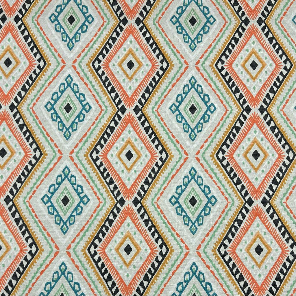 Tribal Design Tiles Cotton Canvas Fabric - Pound Fabrics