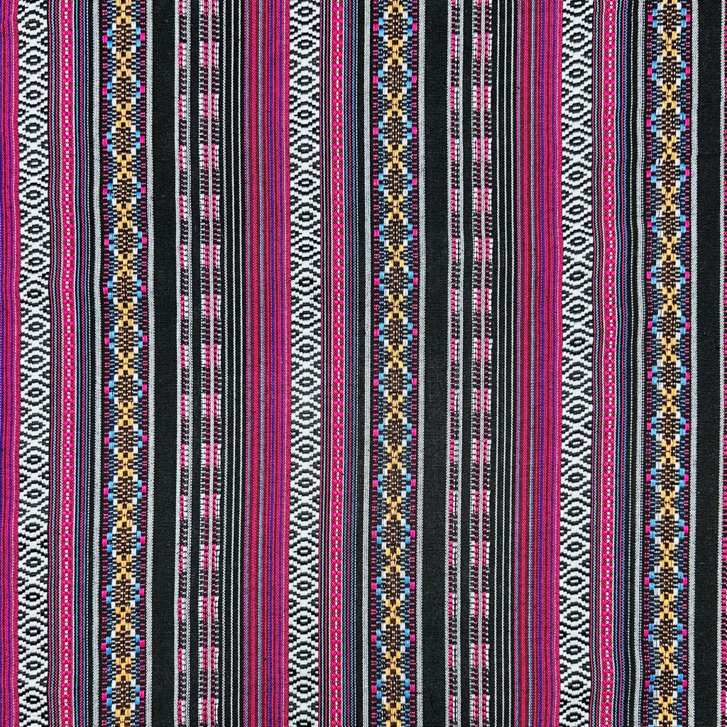 Midnight Fuchsia Tribal Print Recycled Jacquard Fabric