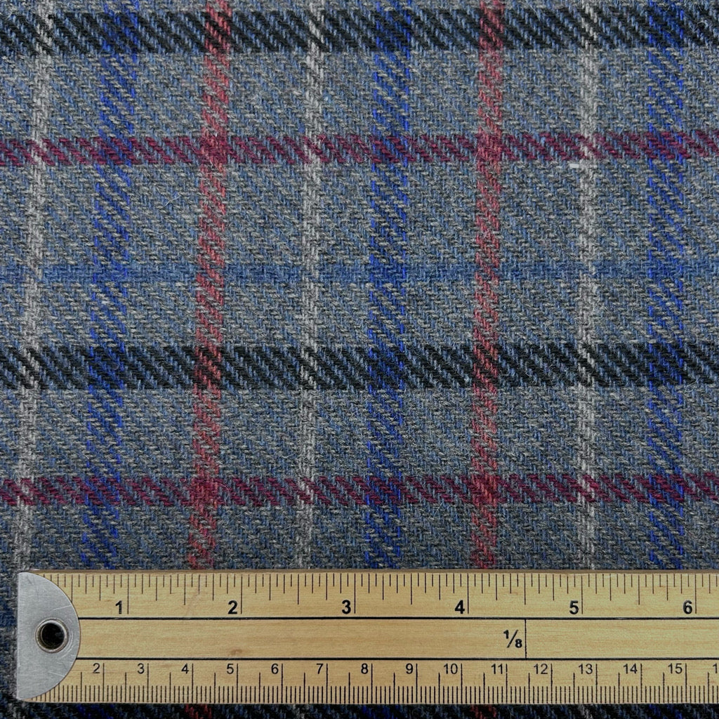 Fine Line Check Wool Blend Fabric