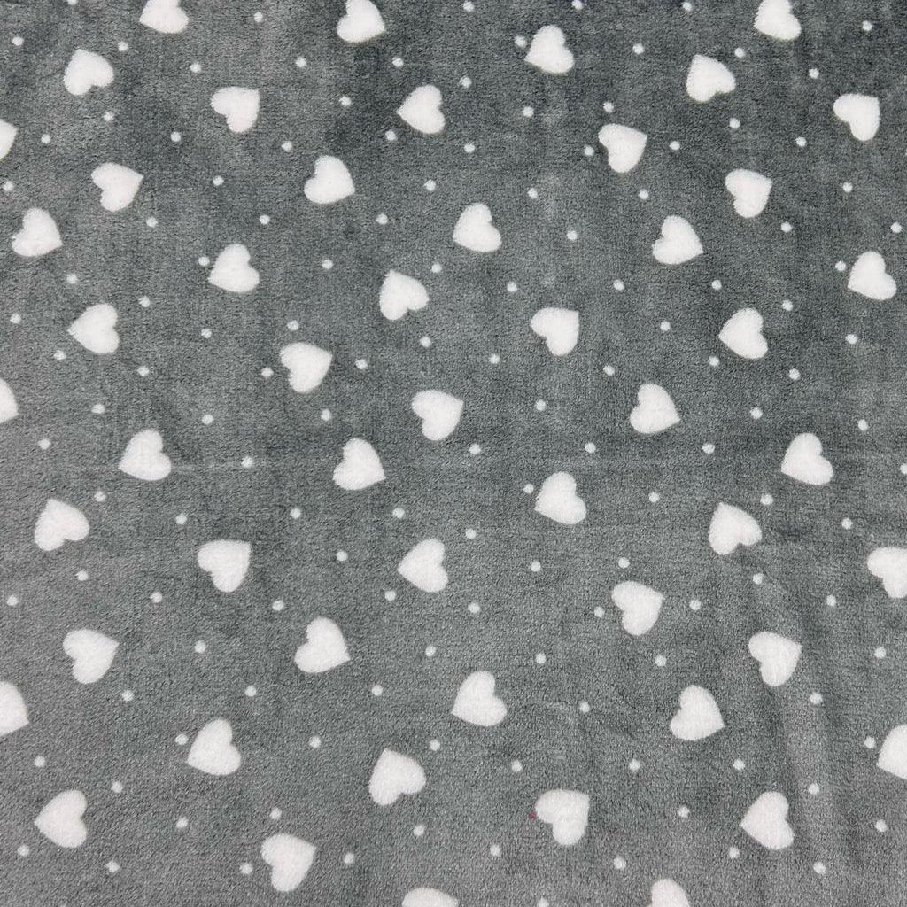 Hearts and Dots Cuddle Fleece Fabric - Pound Fabrics