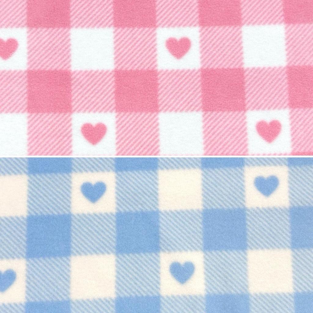 Hearts in Squares Anti Pill Polar Fleece Fabric - Pound Fabrics