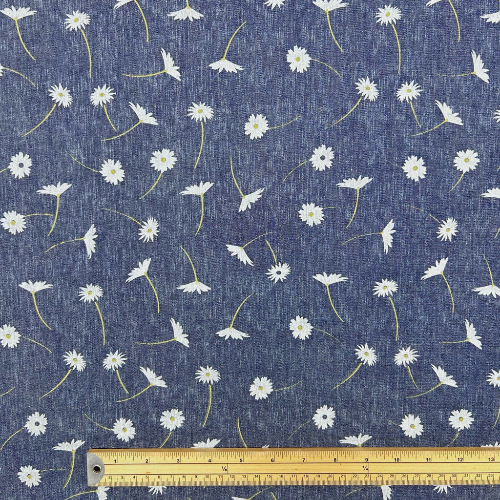 Sunny Floral Chambray Denim Fabric