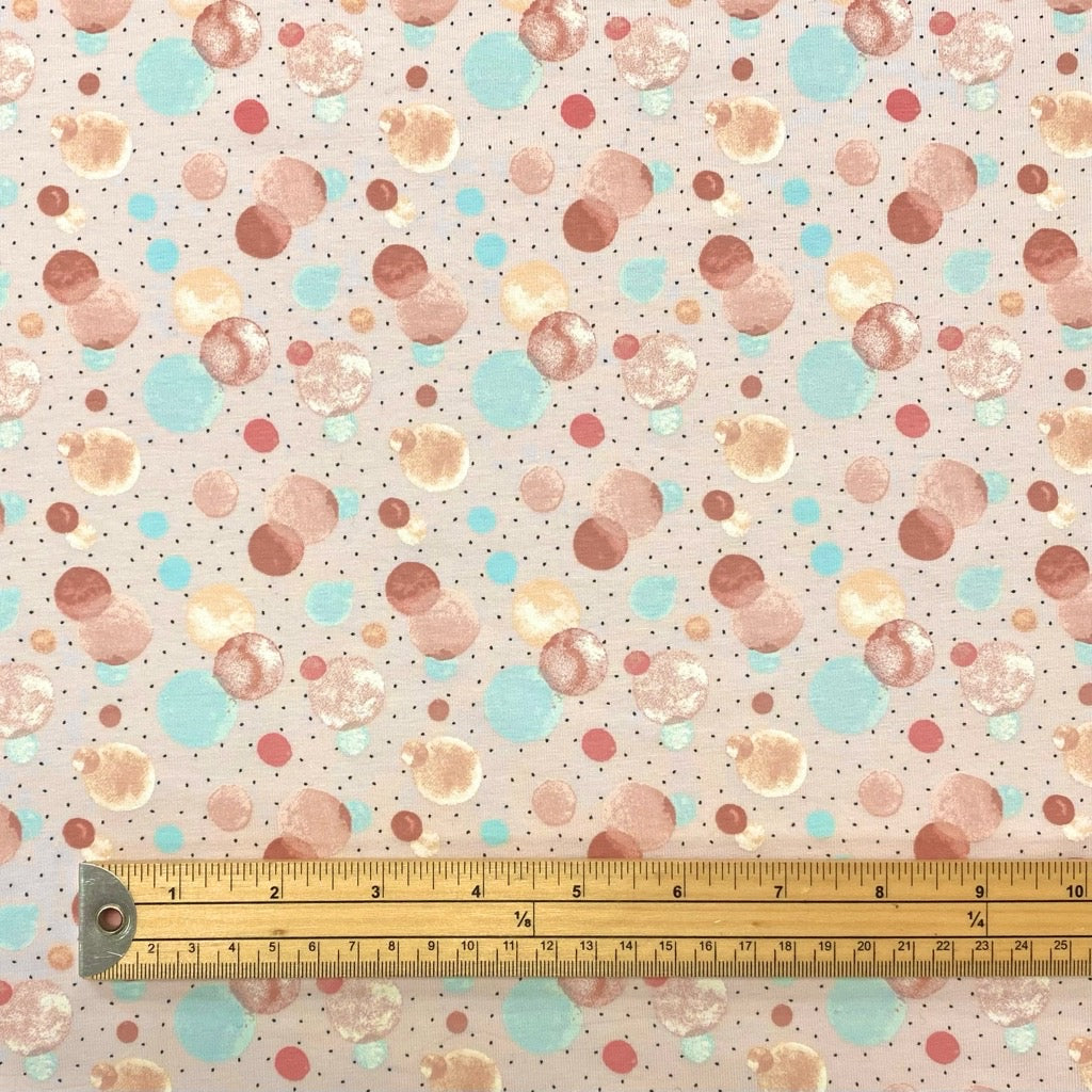 Bubbles with Dots Cotton Jersey Fabric