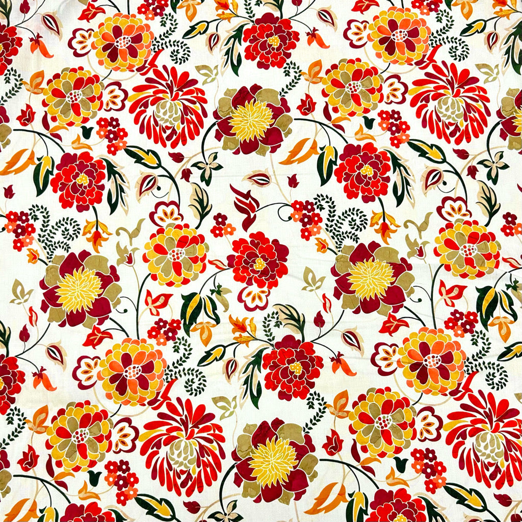 Ornamental Blooms Cotton Lawn Fabric